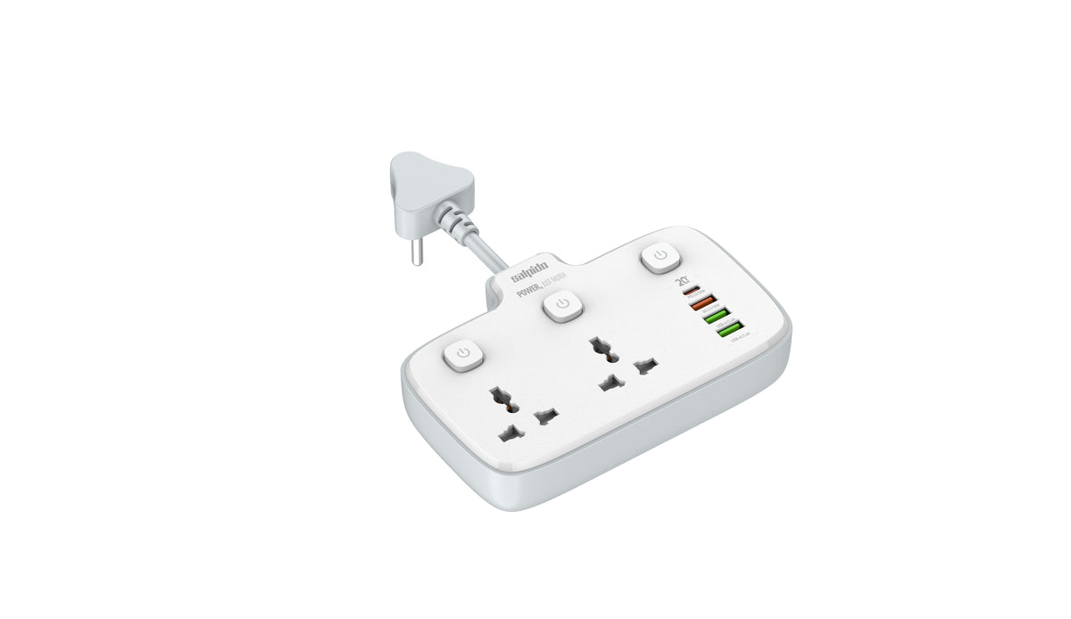 2500W Power strip 2 universal socket with 4 USB ports | GD-WC-06