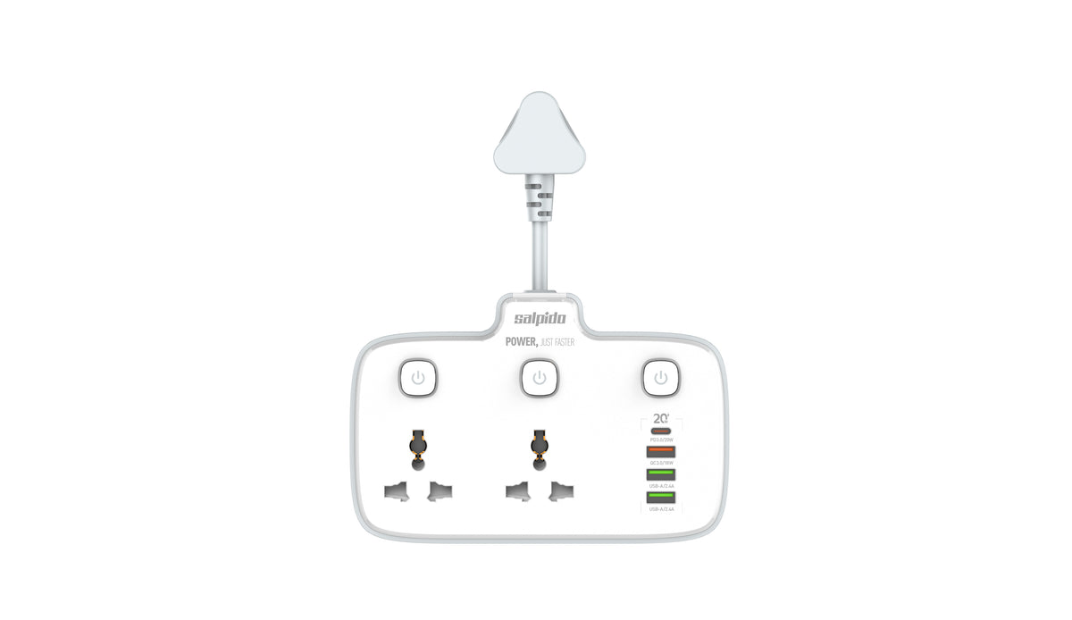 2500W Power strip 2 universal socket with 4 USB ports | GD-WC-06