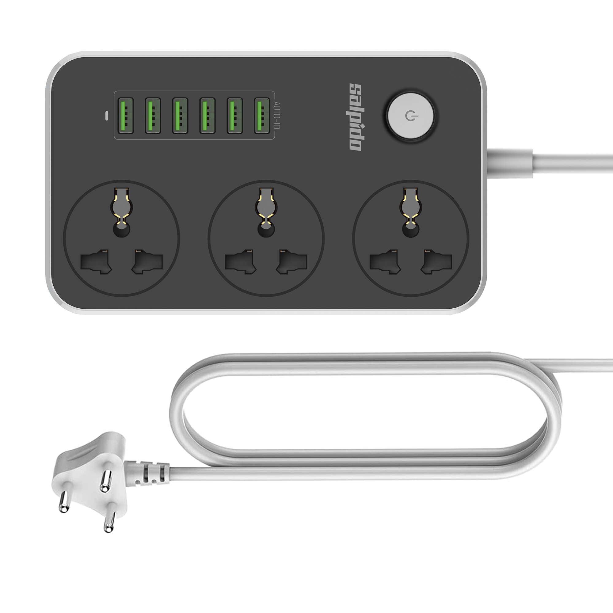 Salpido WC-08 extension board with 3 sockets and 6 USB ports