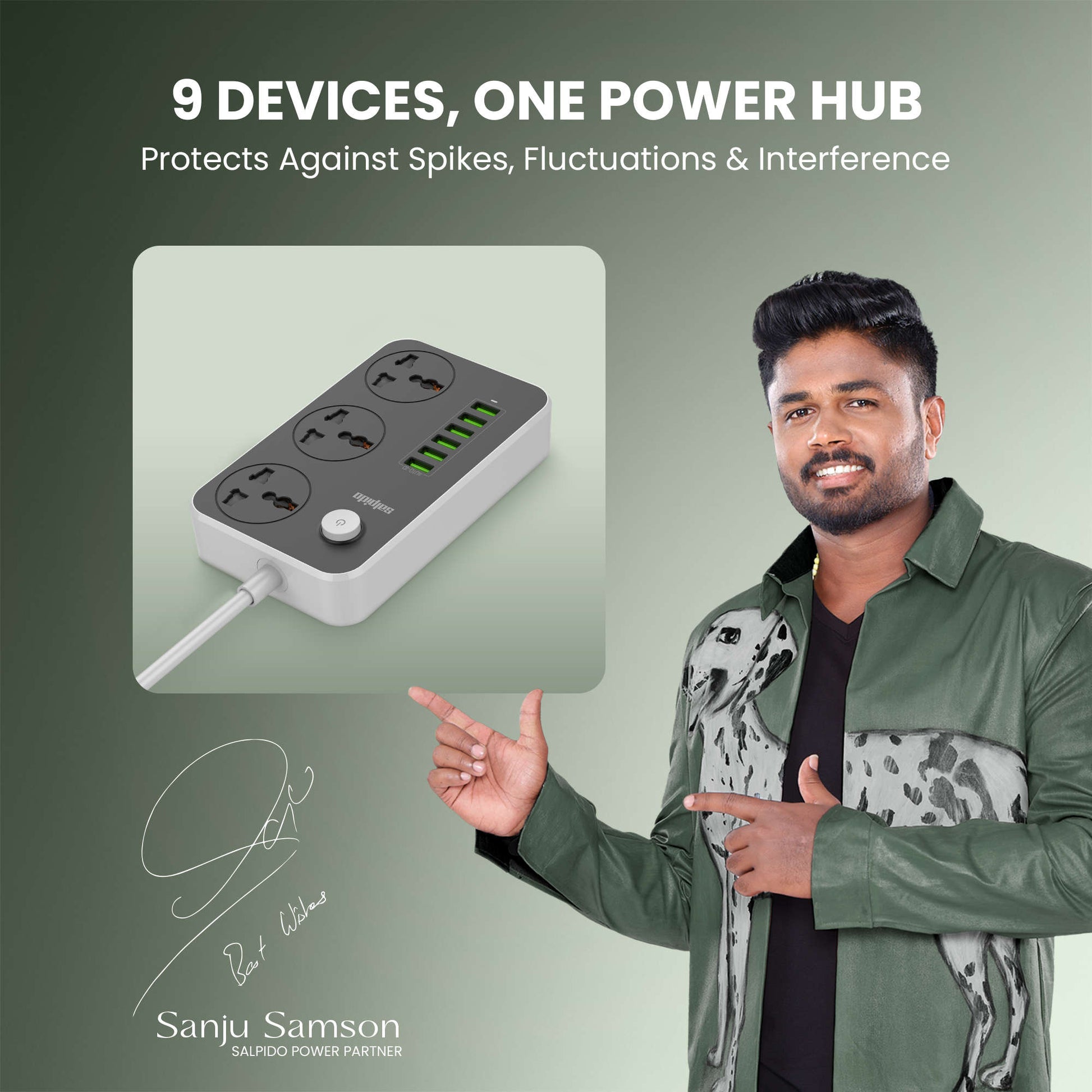 Salpido WC-08 extension board with Sanju Samson