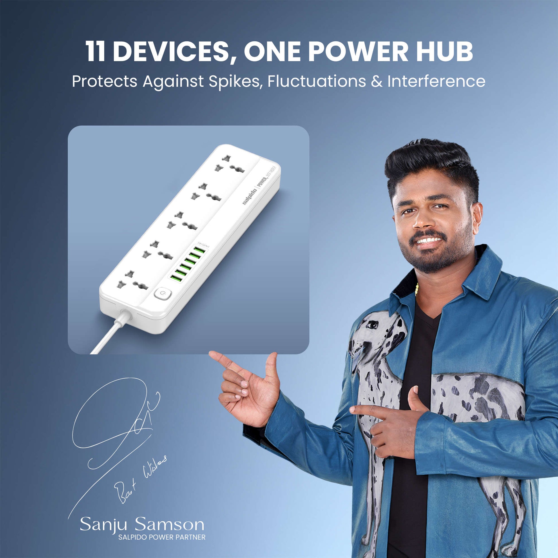 Salpido WC-09 extension board with Sanju Samson
