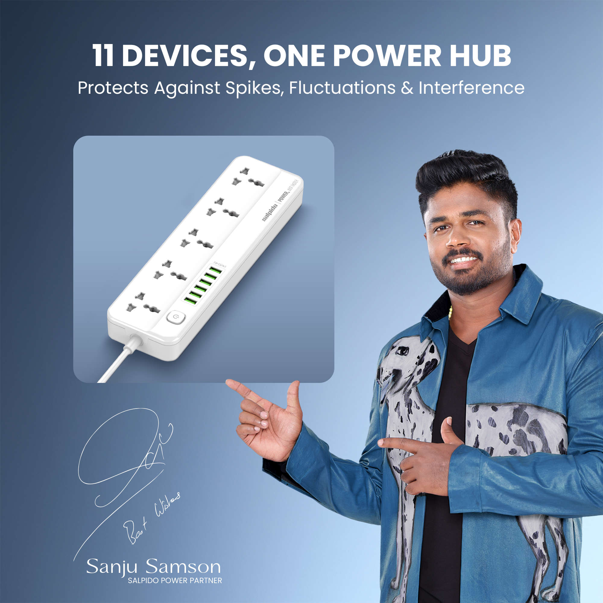 Salpido WC-09 extension board with Sanju Samson