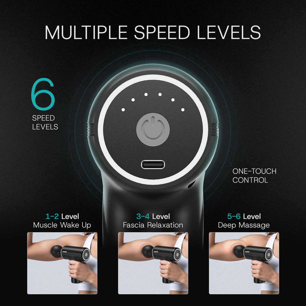 Salpido MG05 Massage Gun – 6-Speed 25W Deep Tissue Muscle Massager