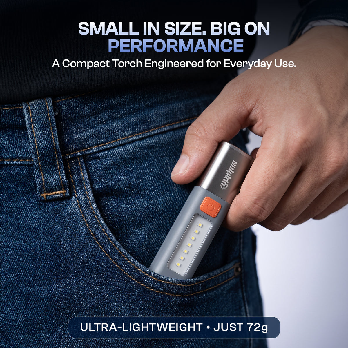 Salpido Vortex FL-03 Rechargeable Dual Light Flashlight – 3 Modes, Type-C