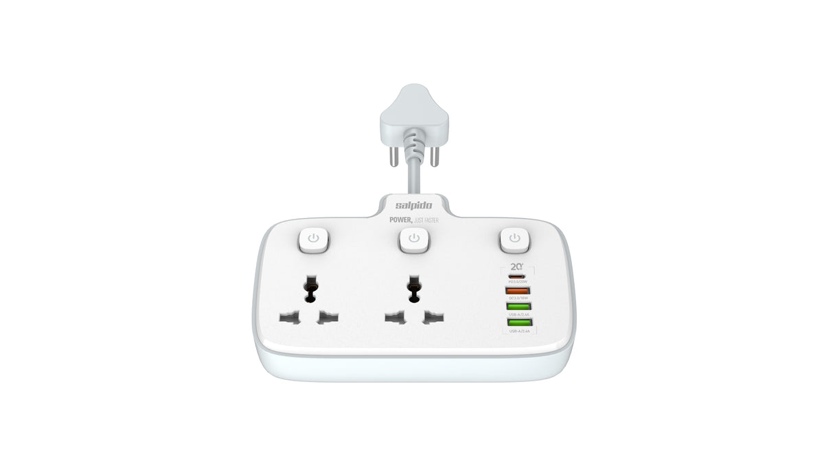 2500W Power strip 2 universal socket with 4 USB ports |  GD-WC-06