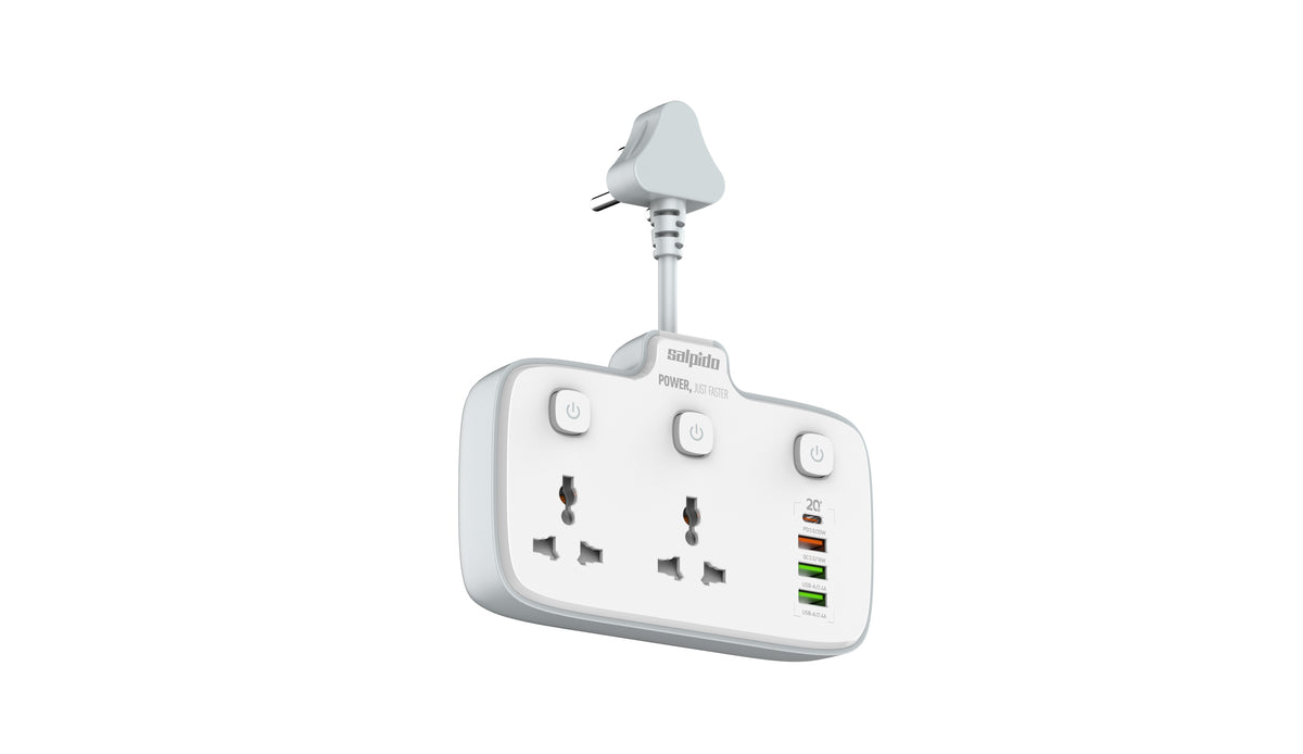 2500W Power strip 2 universal socket with 4 USB ports |  GD-WC-06