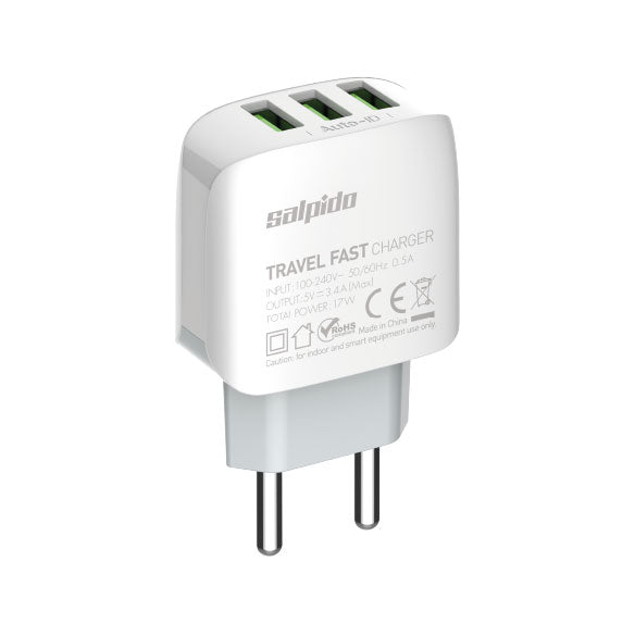 3.4A Triple USB Fast Wall Charger |  GD-WC03